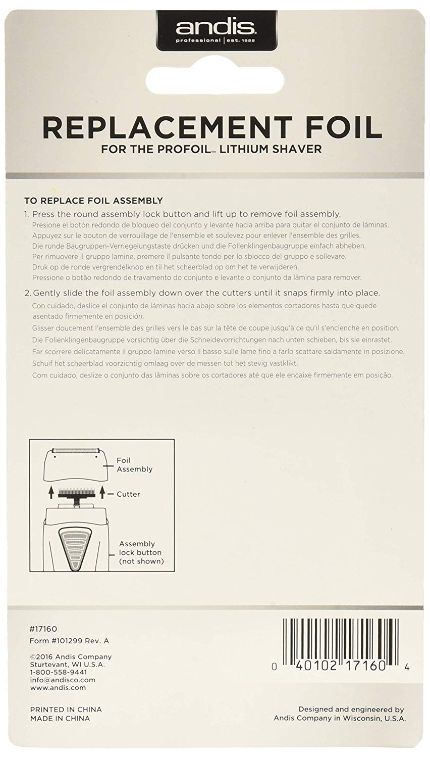 <font color="#7caeff">ANDIS PROFOIL TITANIUM FOIL SHAVER REPLACEMENT FOIL HEAD & CUTTER </font> - Image 2