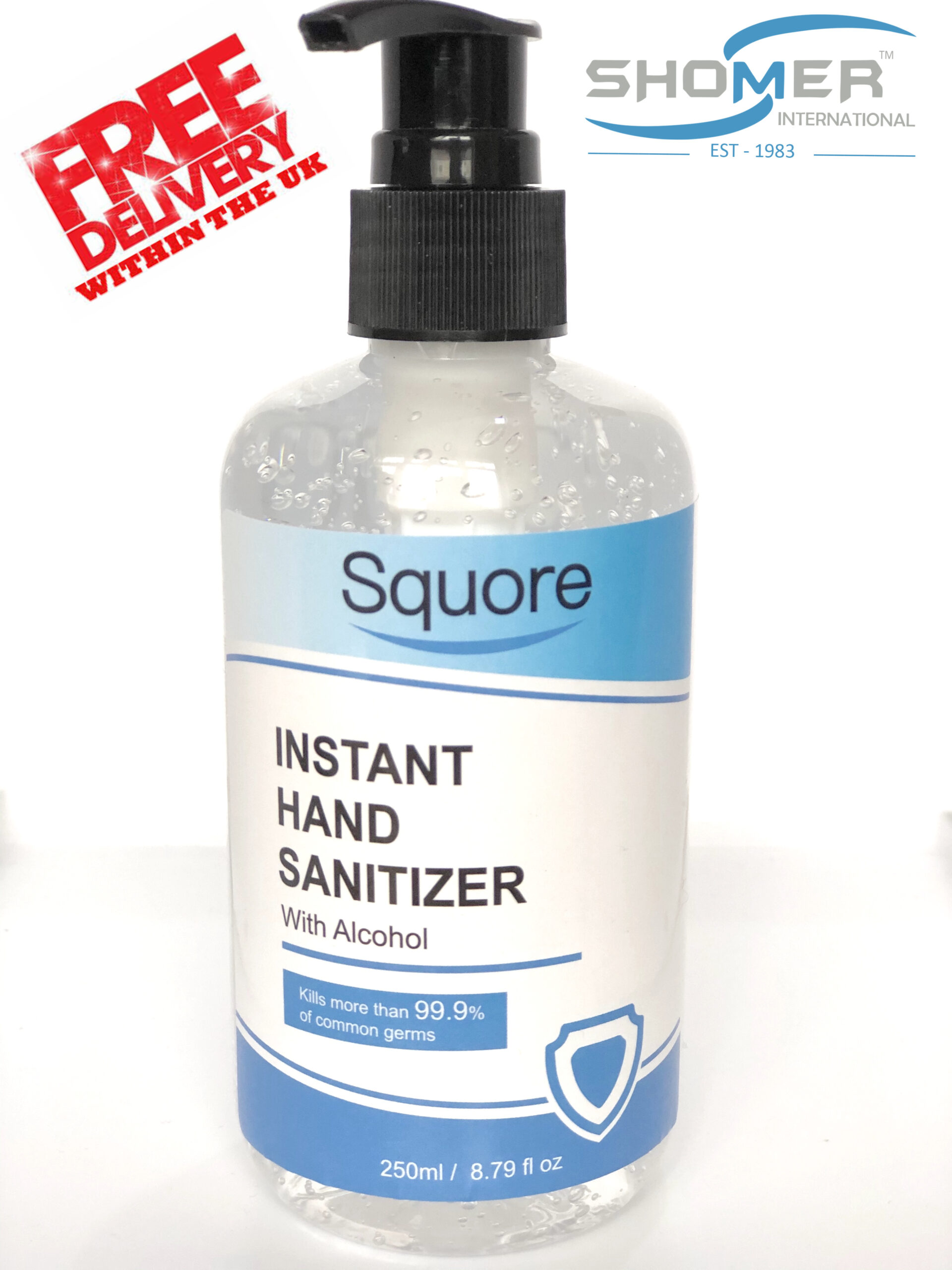 HAND SANITISER 99.9% KILLS BACTERIA WITH ALCOHOL 250ML